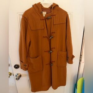 Unisex Brown Wool Duffle Coat